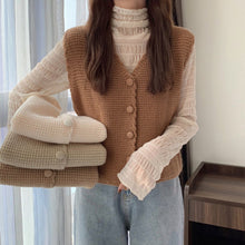 Simple V-Neck Sleeveless Knitted Sweater