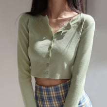 Long Sleeve Knitted Slim Cropped Shirt