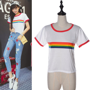 Rainbow Stripe Ringer Shirt