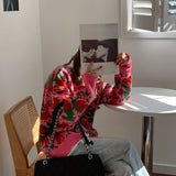 Flowers Pattern Retro Lazy Loose Sweater