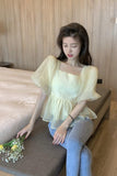Short Sleeve Bow Design Back Shirt