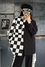 Long Sleeve Half Checkered Blouse Shirts