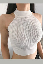 High Neck Retro Hollow Out Sexy Crop Tops