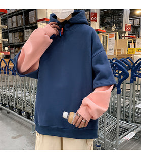 Fake Two Piece Hip Hop Hooded Sweatshirt