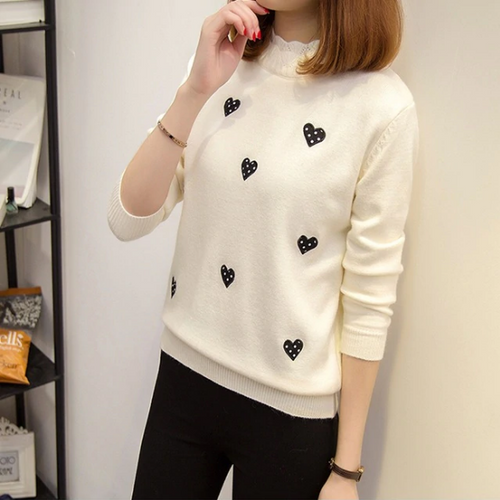 Heart Pattern Casual Sweater