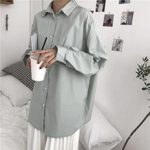 Solid Loose Casual Blouse Shirt