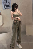 High Waist Tassel Hollow Out Jogger Pants