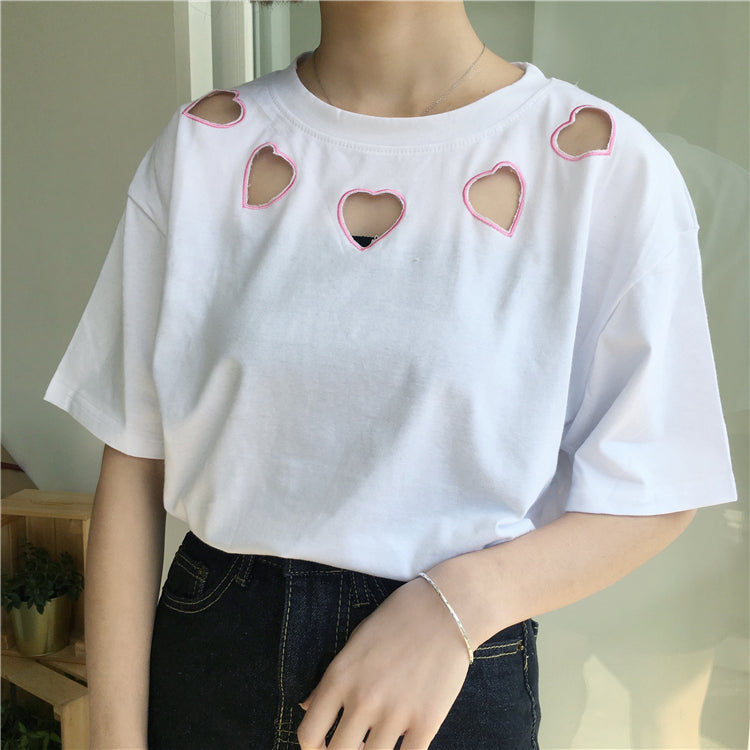 Embroidery Love Heart Shirt