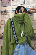 Solid Color Turtleneck Knitted Loose Sweater