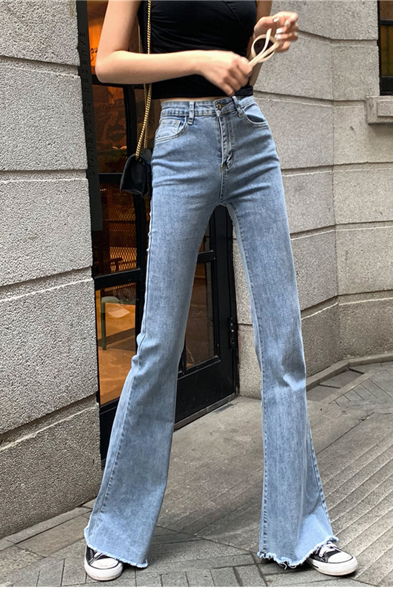 High Waisy Skinny Flare Jeans Pants – Tomscloth