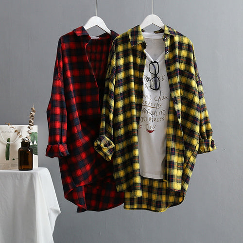 Loose Plaid  Women Shirt