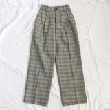 High Waist Vintage Retro Plaid Office Pants
