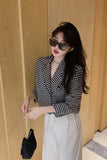Houndstooth Pattern Notched Blazer Jackets