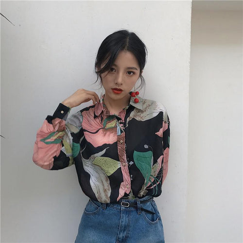 Vintage Flower Blouse Shirt