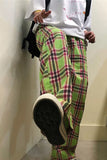 Loose Classic Green Plaid Pants