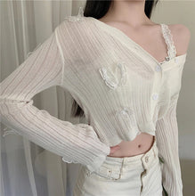 Butterfly Pattern Sexy V-Neck Knitted Cardigan