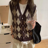 Vintage Sleeveless V-Neck Vest Sweater