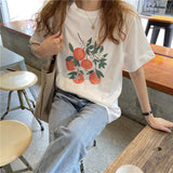 Orange Fruits Printed Loose Shirts