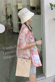 Pink Art Painting Printed Blouse Shirt