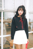 Love Embroidery Tie Sweatshirt