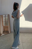 Loose Wide Leg Hooded Jumpsuits