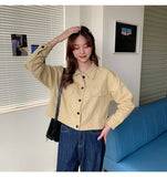 Solid Long Sleeve Casual Cropped Jacket