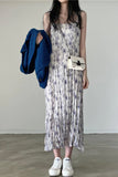 Loose Strap Printed Beach Dress