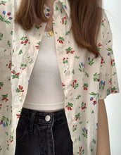 Short Sleeve Little Flowers Pattern Blouse Shirt
