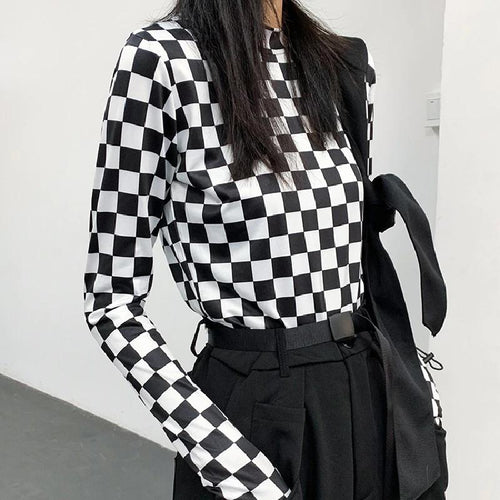 Vintage Checkerboard Long Sleeve Shirt