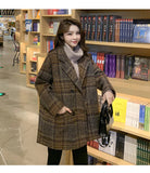 Elegant Plaid Wool Blend Coat