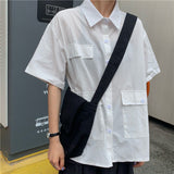 Multi Pockets Loose Blouse Shirts