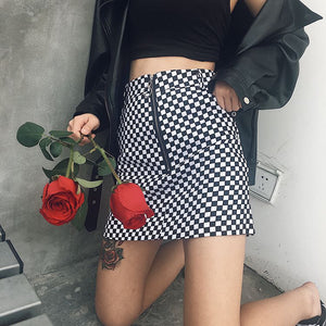Checkerboard Plaid Skirt