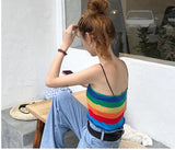 Rainbow Striped Sexy Skinny Camisole Tank Top
