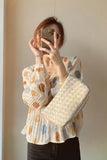 V-Neck Elegant Polka Dot Chiffon Blouse Shirt