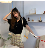 Sweet Simple Pocket Cropped Slim Shirt