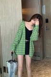 Long Sleeve Green Plaid Casual Shirt