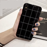 Glossy Plaid Style Case For iPhone