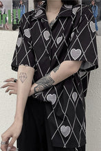 Heart Printed Pattern Hip Hop Gothic Blouse Shirt