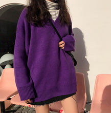 Loose V-Neck Knitted Warm Sweater
