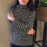 Striped Turtleneck Long Sleeve Shirt