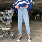 Casual High Waist Leisure Ankle Length Button Jeans