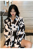 Cow Pattern Printing Loose Shirt