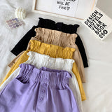 Elastic Waist Pocket Button Shorts