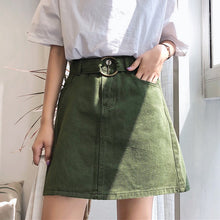 High Waist Skirt A-Line With Belt