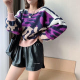 Sexy Leopard Patchwork O-Neck Sweater