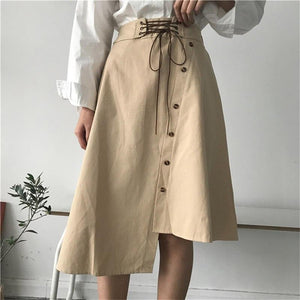 Casual A-Line Asymmetrical Skirt