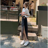 High Waist Sexy Split A-Line Skirt