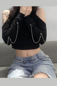 Long Sleeve Sexy Off Shoulder with Chain