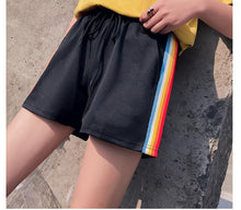 Women Rainbow Striped Short
