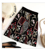 Flower Embroidery Black Tulle Skirt